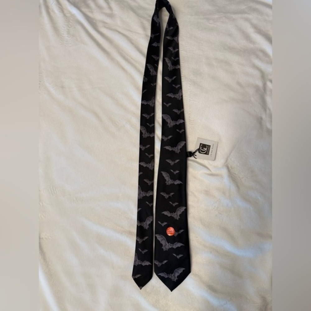Halloween Black Bat Patterned Tie NWTs